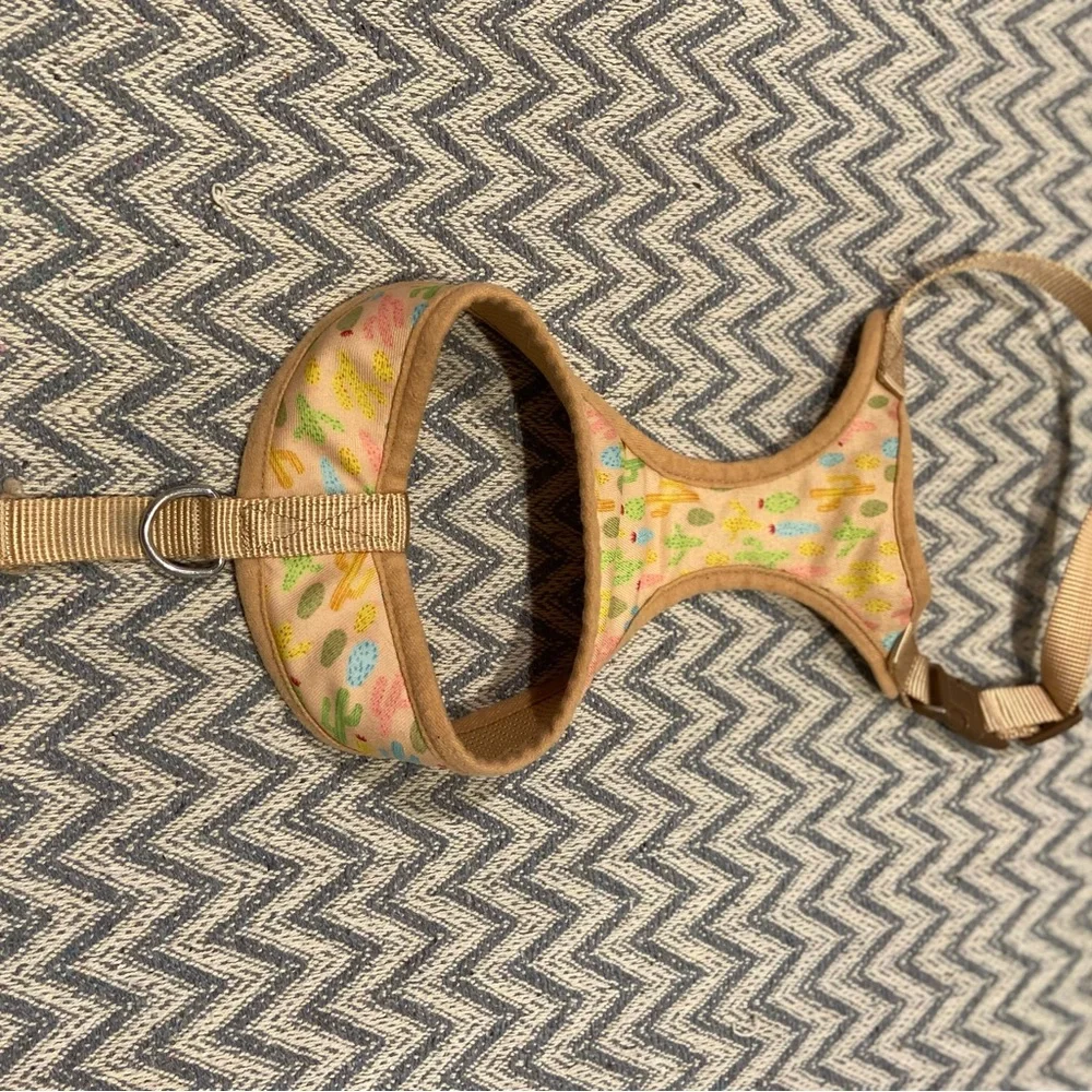 Pastel Cactus Dog Harness | Adjustable | Small Pet